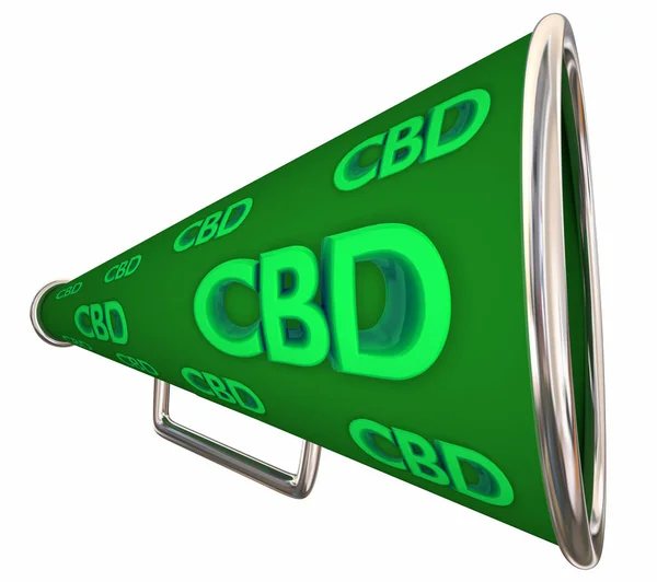 Cbd 大麻大麻 牛角 扩音器 3d 插图 — 图库照片