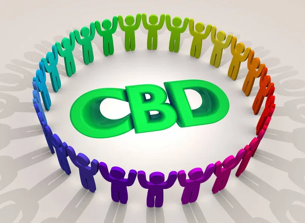 CBD Cannabidiol Marihuana Clientes de cannabis Pacientes Alivio del dolor 3d ilustración —  Fotos de Stock