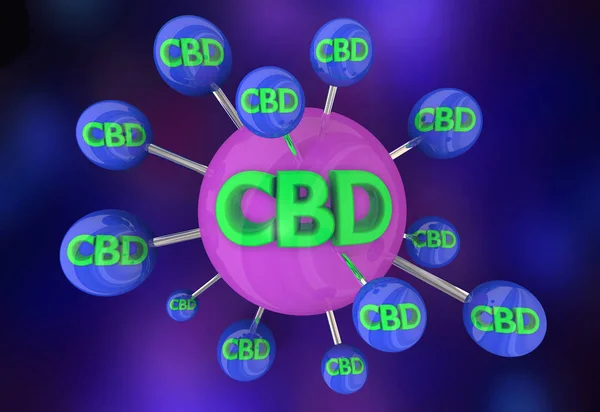 CBD Cannabidiol Марихуана каннабис Дилер Сетевые соединения 3d иллюстрация — стоковое фото