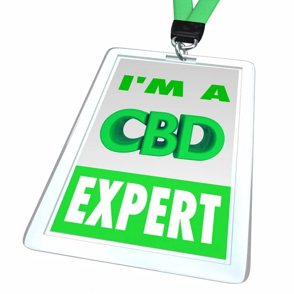 CBD cannabidiol Marijuana Cannabis nazwa odznaka ekspert pracownik dealer 3D ilustracja — Zdjęcie stockowe