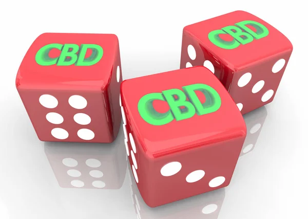 CBD Cannabidiolo Marijuana Cannabis Roll Dice Take Chance Bet Gam — Foto Stock