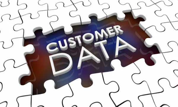 Customer Data Incomplete Puzzle Pieces Hole Gap 3d Illustration — Stock Photo, Image