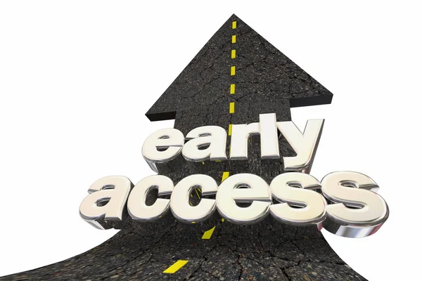 Early Access First Open Accessibility Road Arrow Up Word 3d Illustration — Stock Photo, Image