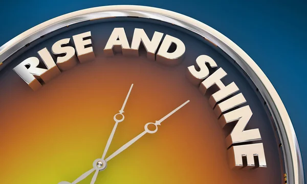 Rise and Shine Good Morning Wake Up Time Clock 3d Illustration — Stock Photo, Image