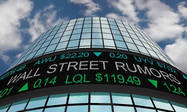 Wall Street φήμες κουτσομπολεύουν Χρηματιστήριο ειδήσεις 3D εικόνα — Φωτογραφία Αρχείου