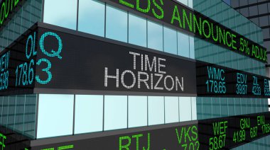 Time Horizon Yatırım Varlık Satmak Borsa Kar 3d İllüstrasyon kazanın