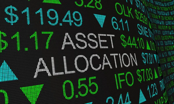 Asset Allocation portföljförvaltning aktiemarknaden investeringar 3D illustration — Stockfoto