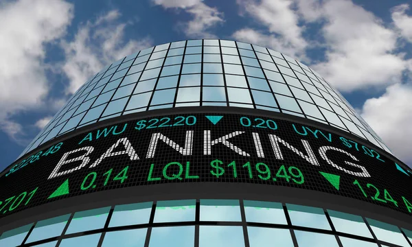 Banca Empresas financeiras Mercado de ações Indústria Setor Wall Street Edifícios Ilustração 3d — Fotografia de Stock