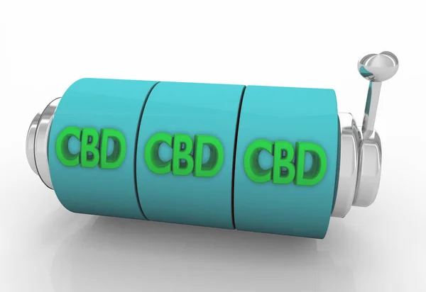 CBD Cannabidiol hennep marihuana cannabis slot machine bet Gamble 3D illustratie — Stockfoto