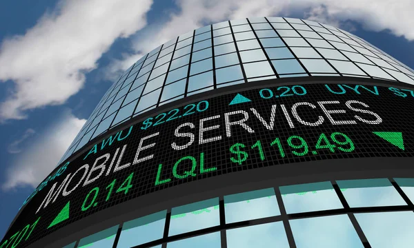 Mozgatható szolgáltatás távközlés tőzsdepiac ipar szektor W — Stock Fotó