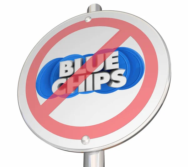 No Blue Chips Principales metas Prioridades No permitido Signo Ilustración 3d —  Fotos de Stock