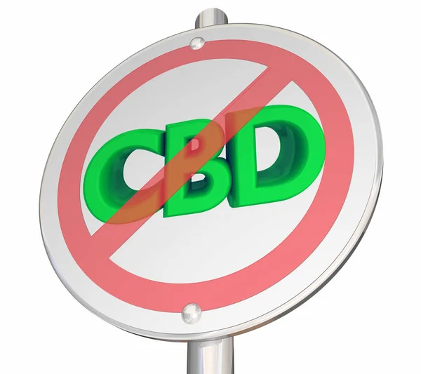 No CBD Cannabidiol Maconha Cannabis Sign Not Allowed Ilustração 3d ilegal — Fotografia de Stock