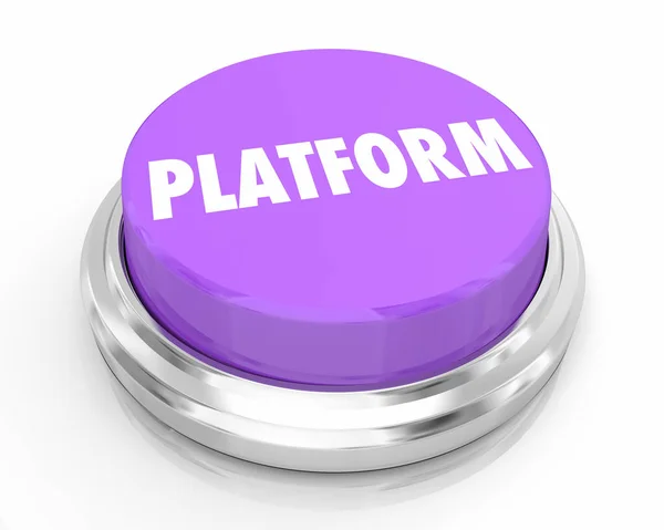 Platform systeem software infastructure knop 3D illustratie — Stockfoto