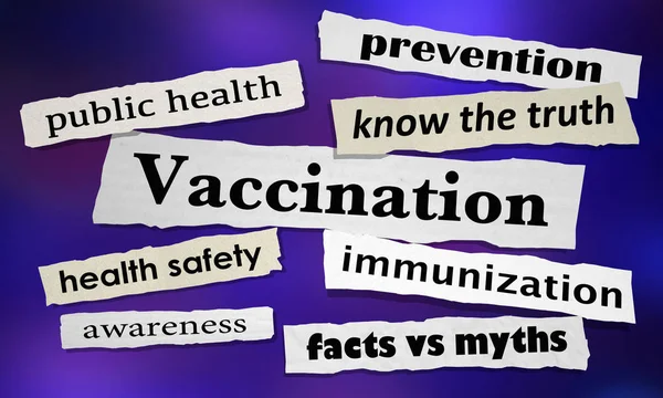 Vacinação Manchetes de jornal Debate Vacina Ilustração de imunização 3d — Fotografia de Stock