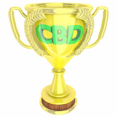 Cbd Cannabidiol Esrar Kupası Ödülü 3d İllüstrasyon