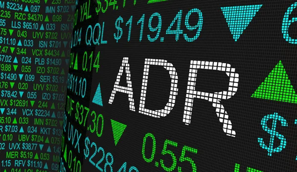 ADR American Depository Receipts Stock Market Investment Symbols 3d Illustration — Stock Photo, Image