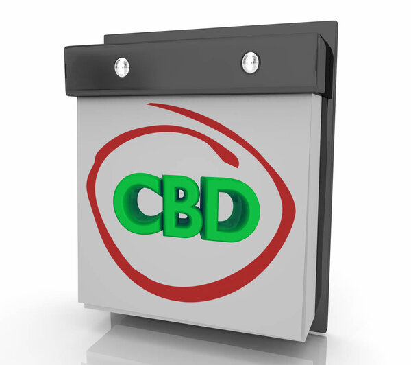 CBD Cannabidiol конопля марихуана календарь напоминание 3d иллюстрация
