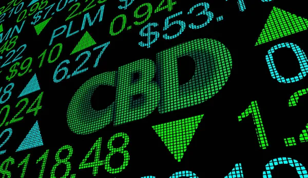 CBD Cannabidiol hennep marihuana cannabis aandelenmarkt Business Company investering 3D illustratie — Stockfoto