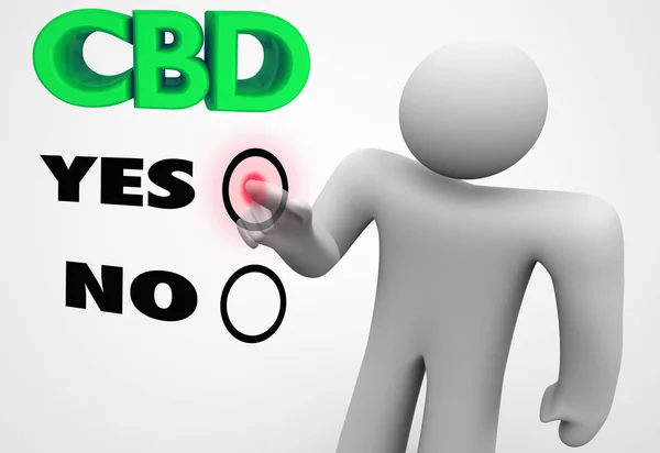 CBD cannabidiol kender marihuána Cannabis választópolgár megválasztása választása igen 3D illusztráció — Stock Fotó