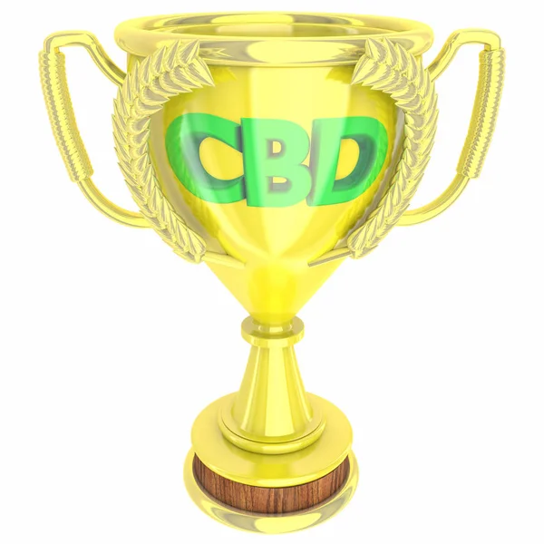 CBD Cannabidiol Marijuana Cannabis Trophy Award Illustration 3d — Photo