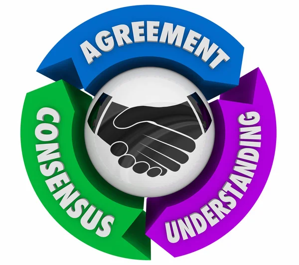 Handshake Agreement Shaking Hands Understanding Consensus 3d Illustration — Stock Photo, Image