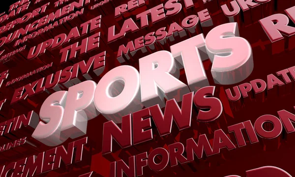 Sports Report News Scores Update Word Collage 3d Illustration — Stock Photo, Image