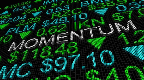 Momentum Borsa Trendi İyi Yükselen Artış 3d İllüstrasyon — Stok fotoğraf