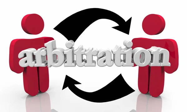 Arbitration Agreement Negotiation Compromise Two People Parties 3d Illustration — Stock Photo, Image