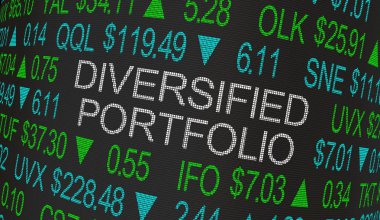 Diversified Portfolio Stock Market Investment Strategy 3d Illustration clipart