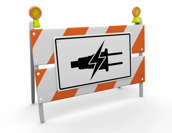 Électricité Power Plug Construction Avertissement Symbole Icône Illustration 3d — Photo