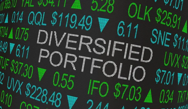 Diversified Portfolio Stock Market Investment Strategy 3d Illustration — Stock Photo, Image