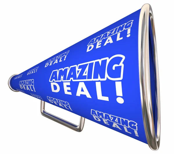 Amazing Deal Bullhorn Megaphone Savings Sale Offer 3d Illustration — Stock Photo, Image