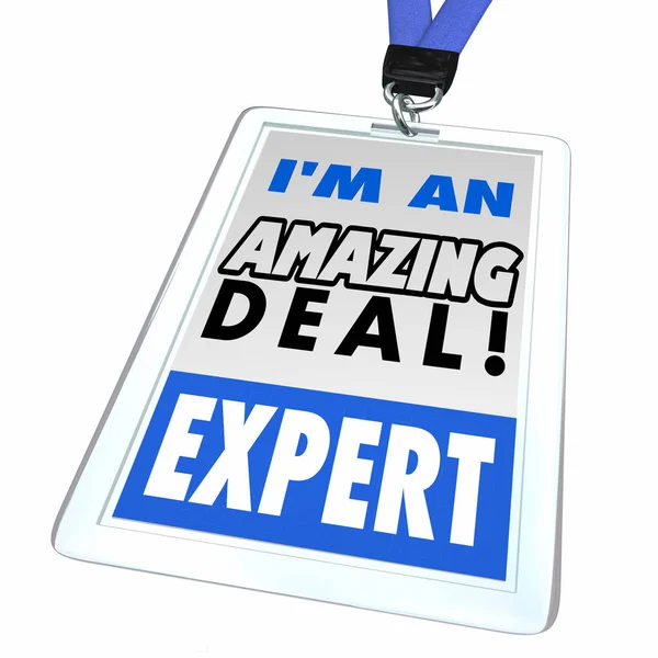 I am an Amazing Deal Expert Sale Discount Hunter Badge 3d Illustration — стоковое фото