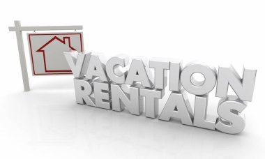 Tatil Kiralama Ev Satılık Tabela 3d İllüstrasyon