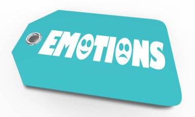 Duygular Fiyat Etiketi Duygular Word 3d İllüstrasyon