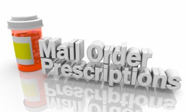 Mail Order Prescriptions Pills Medicine Bottle 3d Illustration clipart