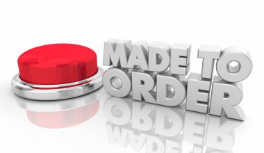 Sipariş Özel İstek Düğmesi 3d İllüstrasyon için made to