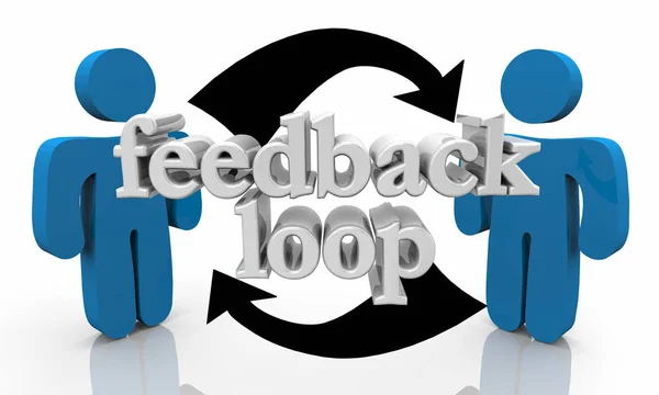 Feedback Loop Pessoas Falando Compartilhando Opiniões Ilustração 3d — Fotografia de Stock