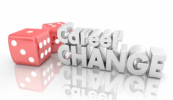 Mudança de carreira Novos dados de rolo de trabalho de trabalho Tomar Chance Ilustração 3d — Fotografia de Stock
