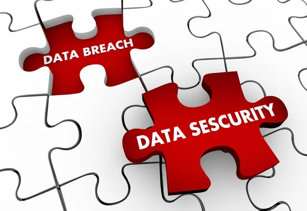 Data Breach Security Solve Problem Puzzle Solution 3d Illustration — Stock Photo, Image