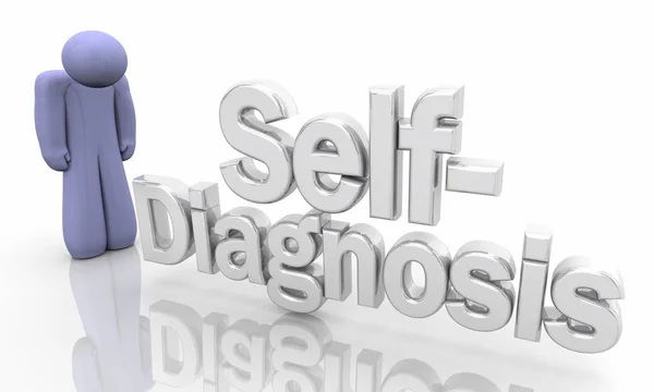 Självdiagnos sjuk sjukdom person symptom 3D illustration — Stockfoto