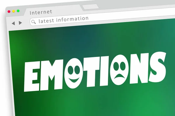 Emoties gevoelens delen Internet Online Word 3D illustratie — Stockfoto