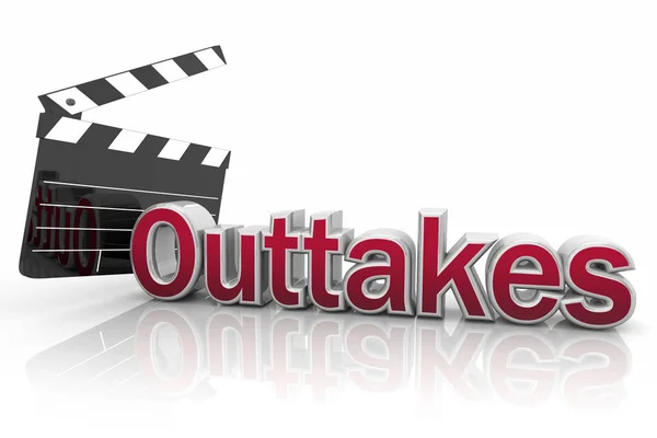 Outtakes Bloopers Mistakes Errors Movie Film Clapper 3d Illustration — Stock Photo, Image