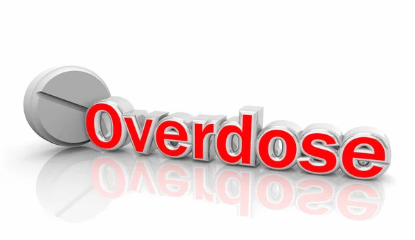 Overdose Drugs Medicine OD Death Pills Danger 3d Illustration — Stock Photo, Image