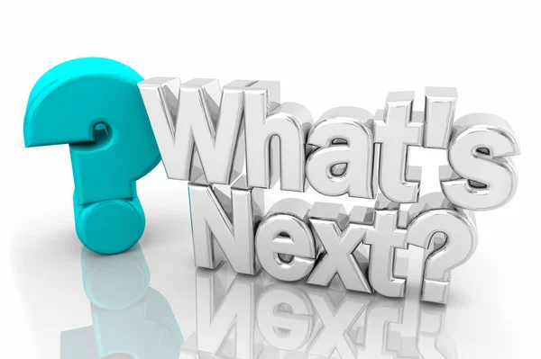 Whats Next Question Mark Yakında Gelecek 3d İllüstrasyon — Stok fotoğraf