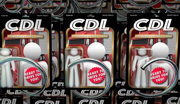 CDL kereskedelmi illesztőprogramok licenc Action ábrák 3D illusztráció — Stock Fotó