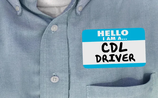 Cdl kommerziellen Führerschein Namensschild shirt 3d illustration — Stockfoto