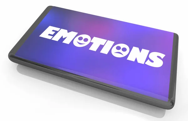 Emociones Sentimientos Experiencias Teléfono App Software Ilustración 3D — Foto de Stock