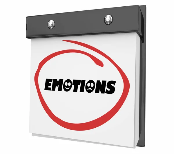 Emociones Sentimientos Experiencia Día Fecha Calendario Círculo Ilustración 3d —  Fotos de Stock