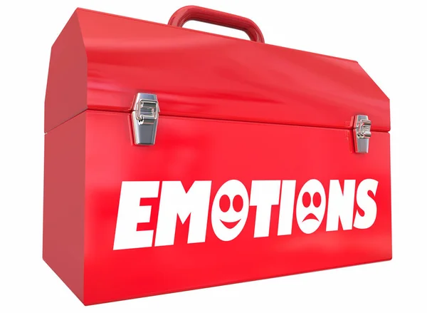 Emocje uczucia Mental Toolbox terapia leczenie emocjonalne Stany 3D ilustracja — Zdjęcie stockowe